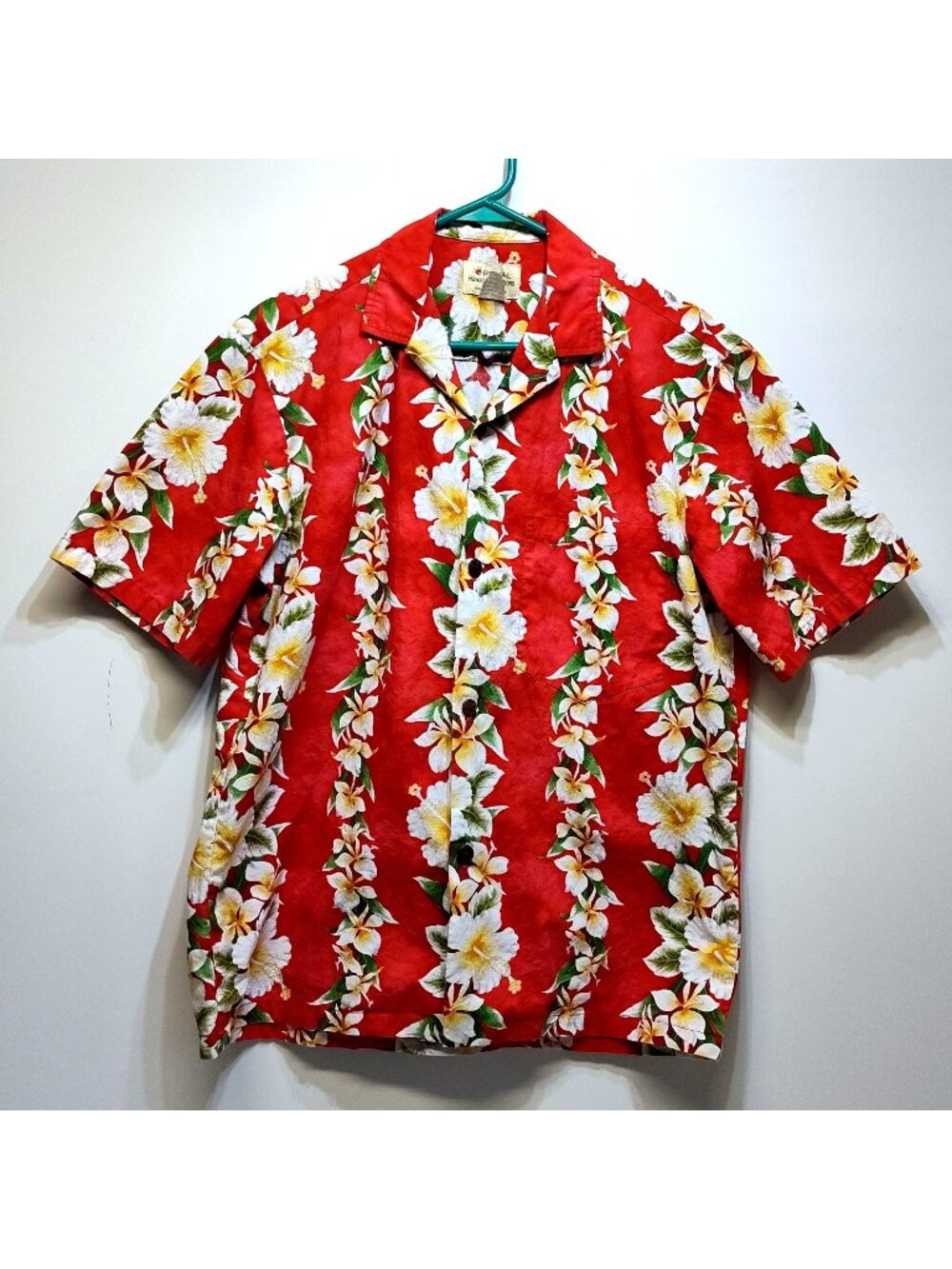 Royal Hawaiian Creations Floral Shirt Cotton Short Sleeve Button-Up Mens Medium